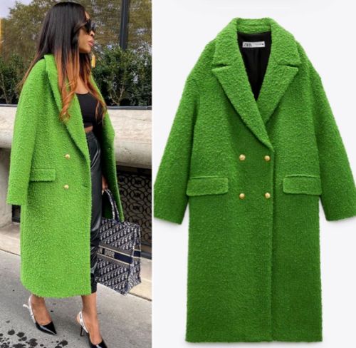 ZARA WOMAN DOUBLE-BREASTED LONG COAT LIMITED EDITION MOSS GREEN 8291/446 NEW  | eBay | eBay US