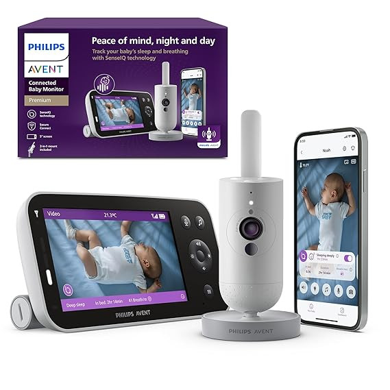 Philips Avent Premium Connected Baby Monitor, with 1080p Camera and App, SenseIQ Sleep and Breath... | Amazon (US)