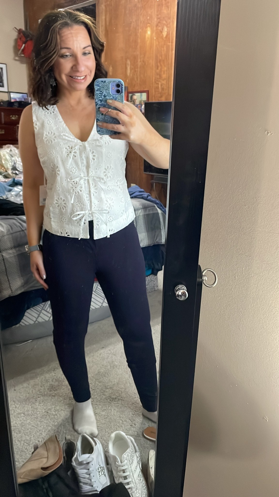 Lauren Conrad lace eyelot top 

#LTKdayinmylife #LTKSaleAlert #LTKPetite