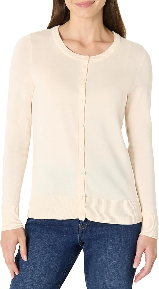 Amazon Essentials Women's Lightweight Crewneck Cardigan Sweater (Available in Plus Size) | Amazon (US)