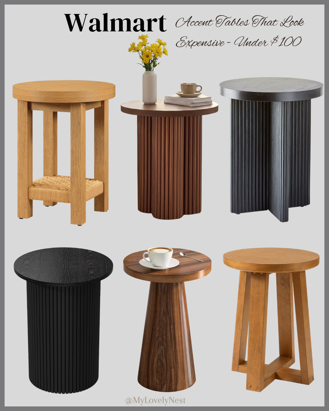 Neutral accent tables from Walmart that bring a modern, high-end look without the high price. Featuring round side tables, fluted pedestal tables, wood end tables, and small space friendly designs. Perfect for living room corners, bedroom nightstands, or cozy styling moments. Walmartfinds under $100.


 

 #LTKmomlife #LTKHome #LTKSaleAlert
