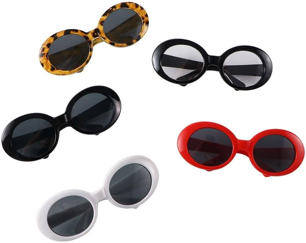 5 Pcs Pet Sunglasses, Retro Oval Dogs Cats Sunglasses Plastic Party Costume Cosplay Glasses Photo... | Amazon (US)