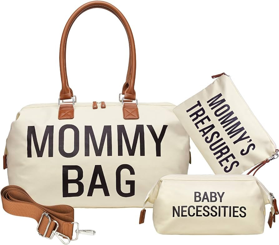 printe Diaper Bag Tote, Mommy Bag for Hospital, Large Capacity Waterproof Baby Bag for Mom Travel... | Amazon (US)