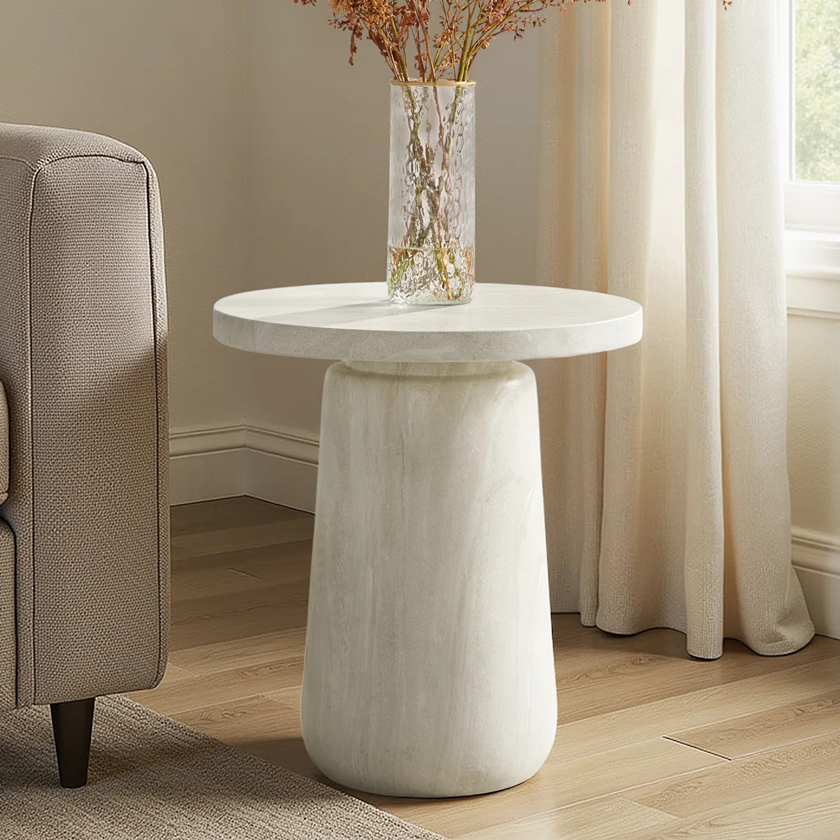 Watterson Andrea 22''Tall Modern Concrete Top End Table with Simple Assembly | Wayfair North America