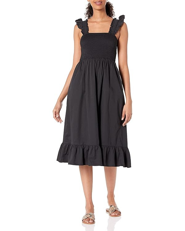The Drop Women's Kimi Ruffled-Shoulder Smocked Midi Dress | Amazon (US)