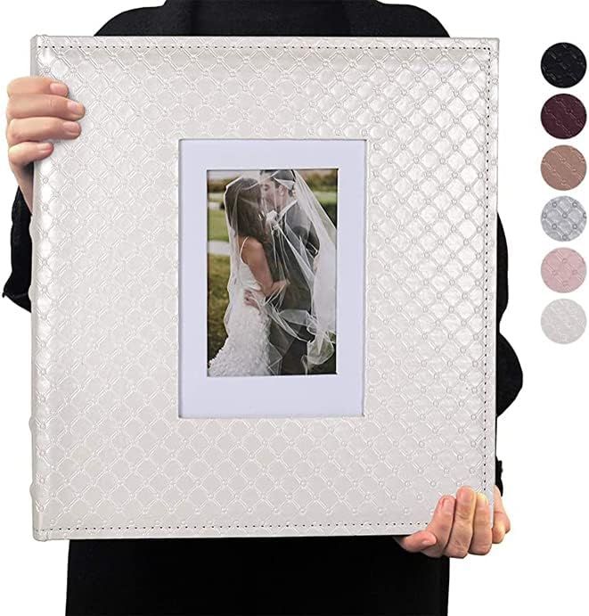 RECUTMS 60 Pages DIY Scrap book Photo Album 4x6 5x7 8x10 Pictures PU Leather Cover Wedding Photo Alb | Amazon (US)