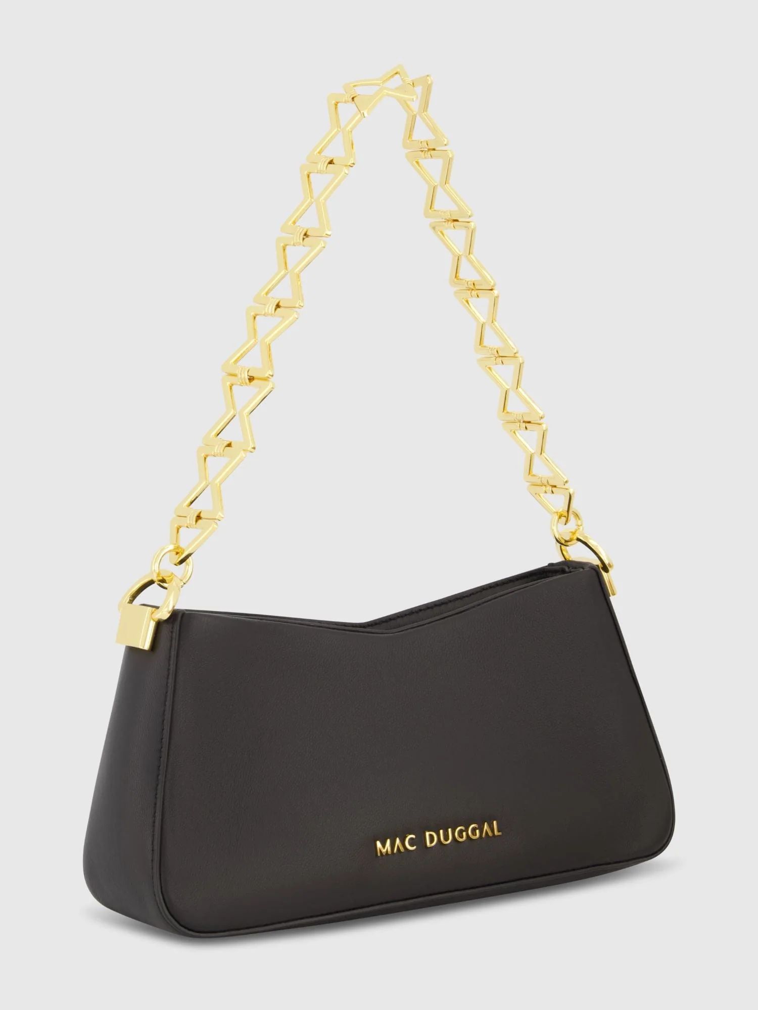 Gold Strap Small Nappa Leather Shoulder Bag | Mac Duggal