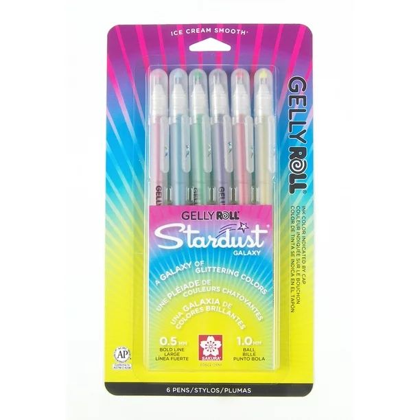Sakura Gelly Roll Stardust Galaxy Pens, 6 Glittering Color Set | Walmart (US)