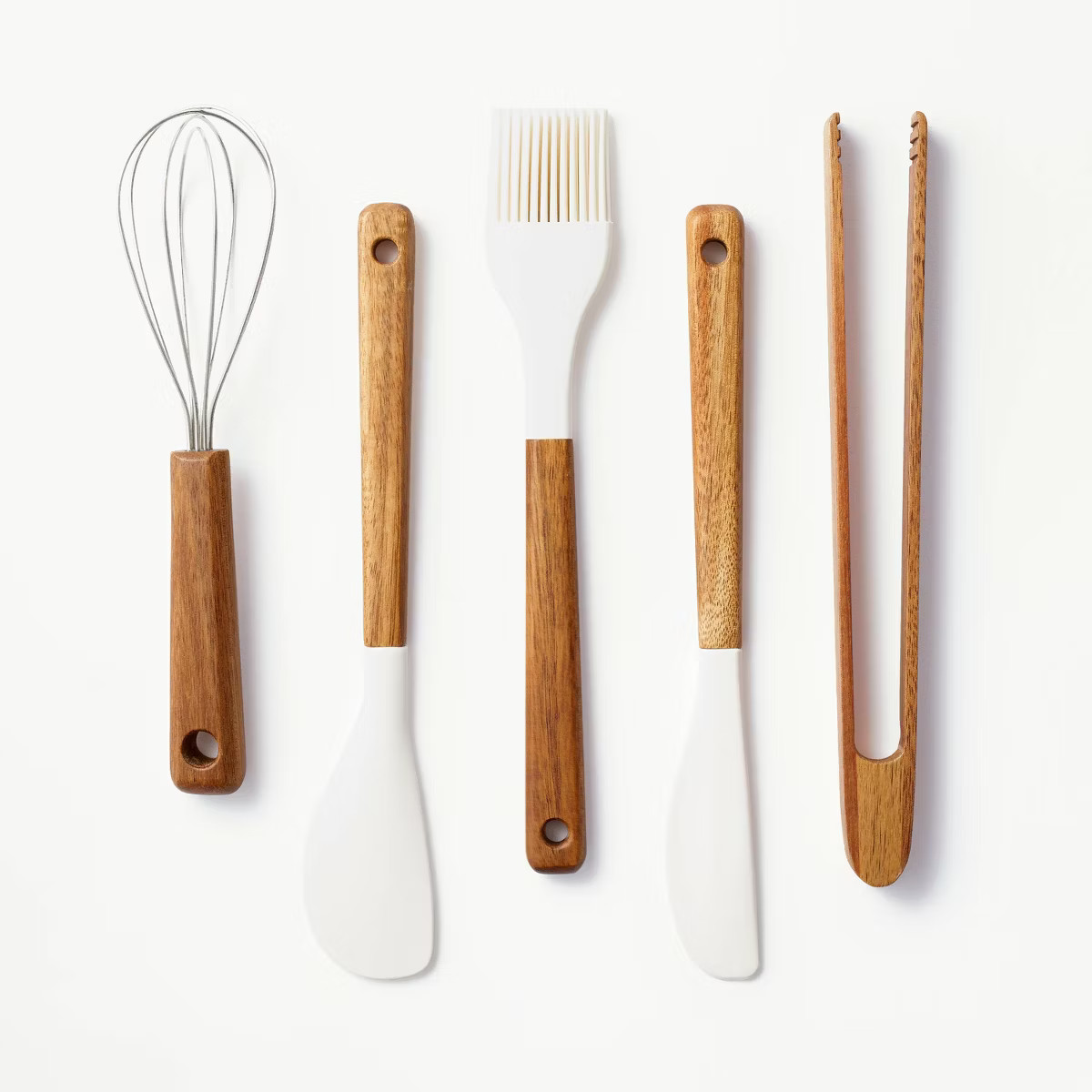 5pc Wood/Silicone Mini Kitchen Utensil Set Brown - Figmint™ | Target