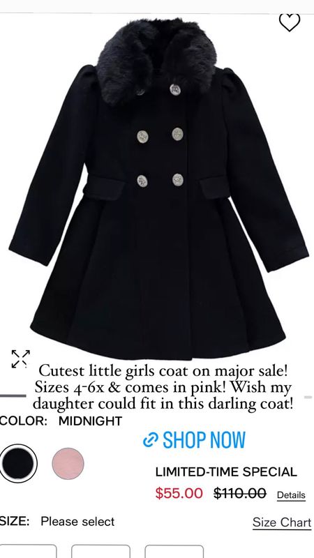 Cutest little girls coat on major sale! Comes in pink and in sizes 4/6x for girls. Wish my daughter could fit in this darling coat! 

#LTKfamily #LTKkids #LTKsalealert
