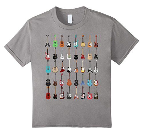 Kids Guitar Musical Instrument T Shirt (Rock N Roll Tee) 12 Slate | Amazon (US)