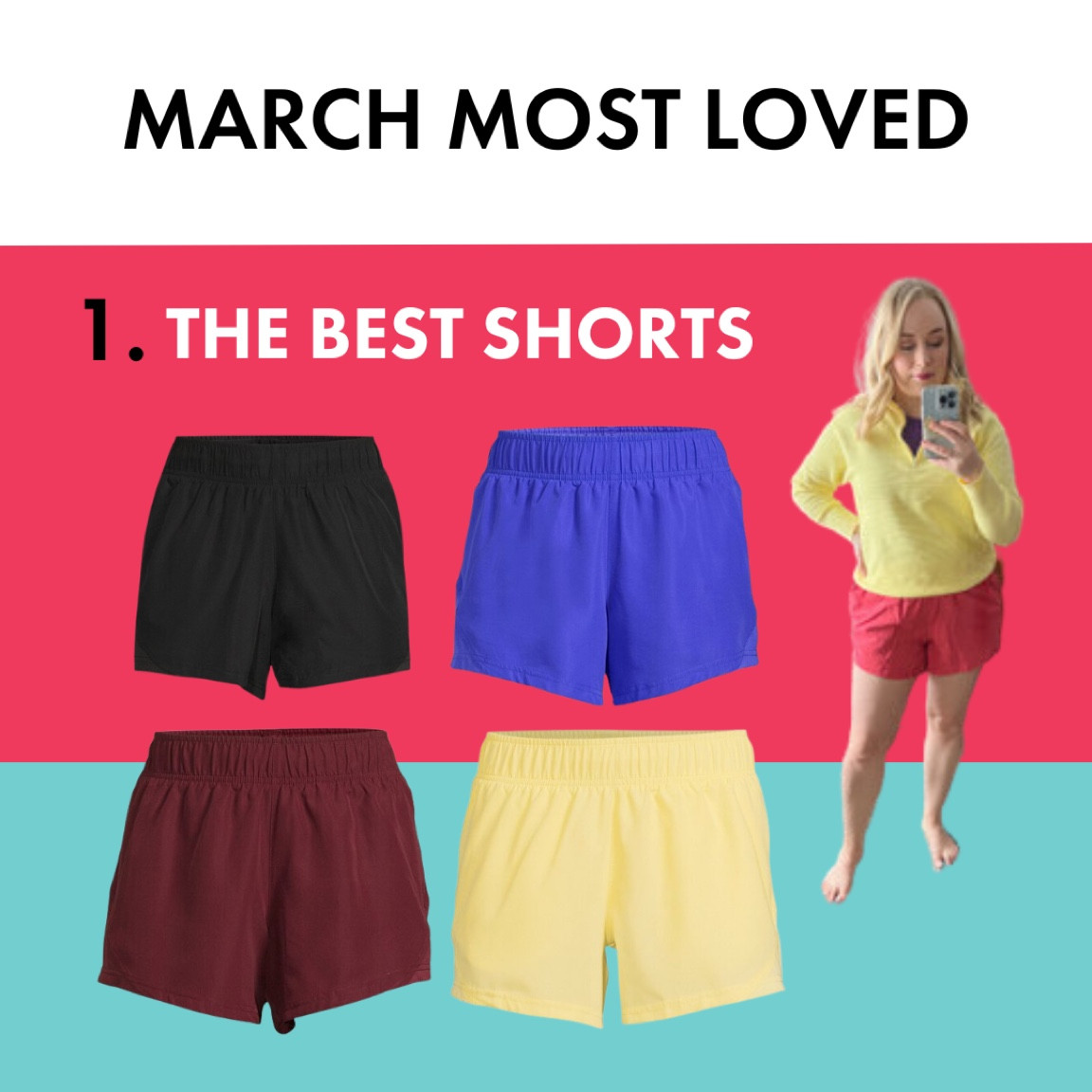 There is no surprise that these athletic shorts with pockets are everyone’s favorites. I size up to a large  