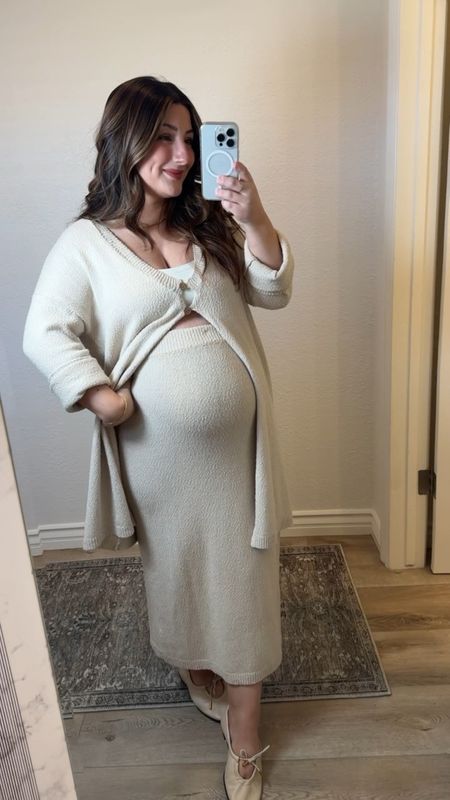 Wardrobe staple!! Perfect for any season, so comfortable for a cool summer morning and it’s not maternity but looks so flattering to show off the bump!! 

Wearing a size small 
Petite and bump friendly!! 

Maternity fashion, maternity outfit, sweater set, skirt set, Free People 
Sweater set

#LTKBump #LTKTravel #LTKStyleTip