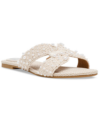DV Dolce Vita Women's Geeya Pearl Embellished Crisscross Slide Sandals - Macy's | Macy's