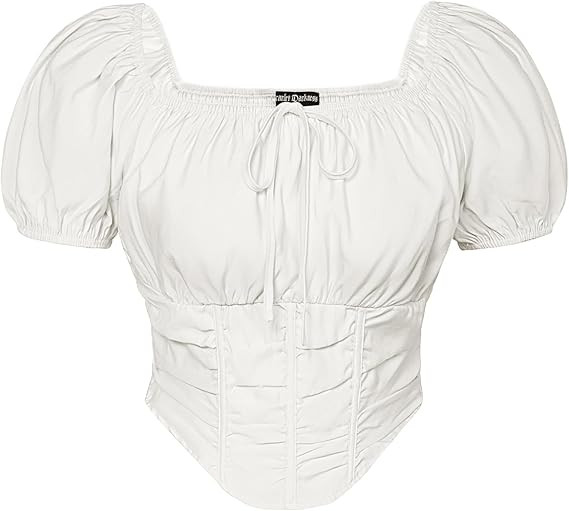 Scarlet Darkness Renaissance Shirt Women Off The Shoulder Corset Tops Peasant Blouse | Amazon (US)