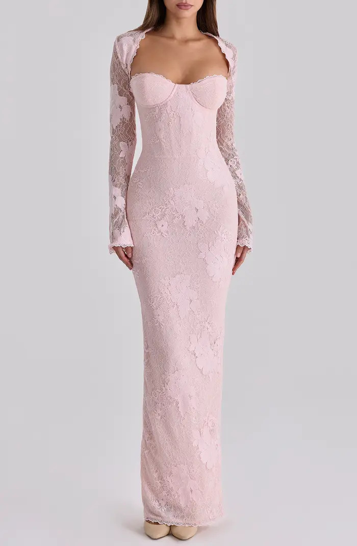 HOUSE OF CB Lucienne Lace Corset Strapless Gown & Bolero | Nordstrom | Nordstrom