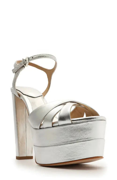 Schutz Keefa Platform Sandal in Prata at Nordstrom, Size 11 | Nordstrom