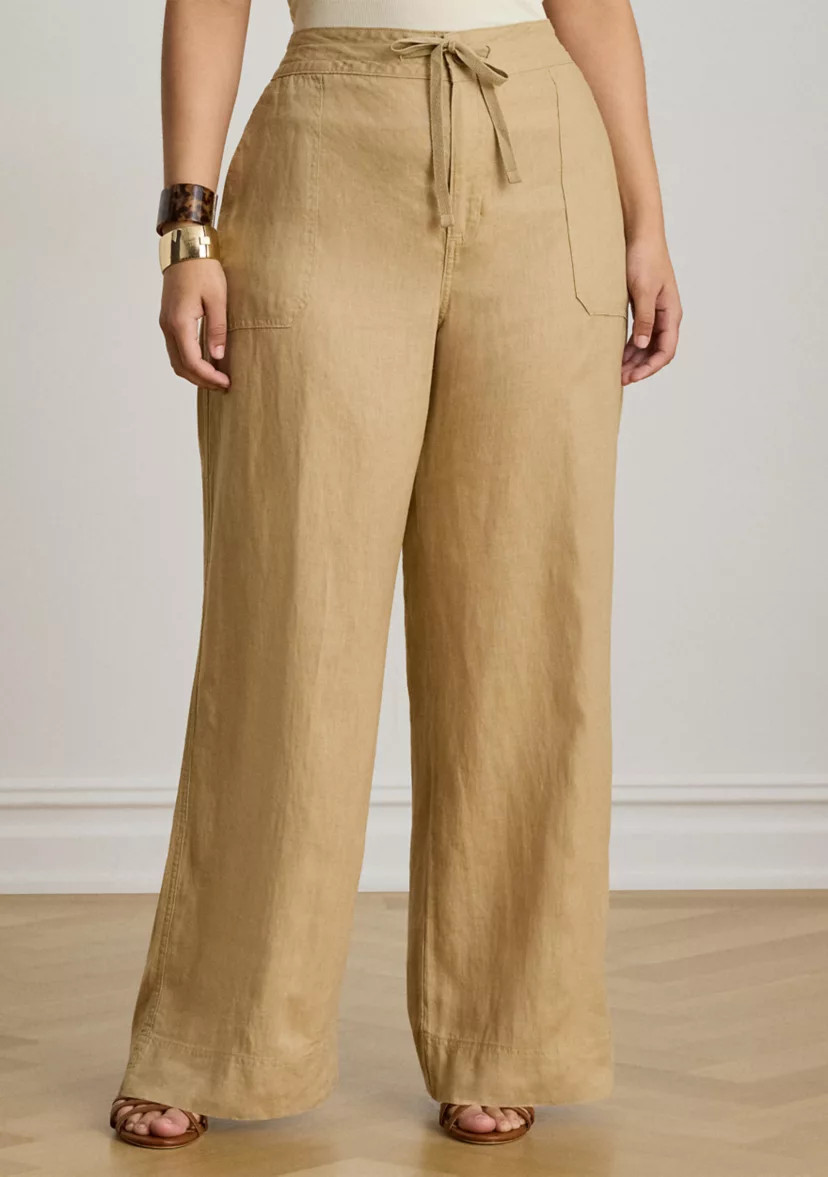 Plus Size Linen Wide Leg Pants | Belk