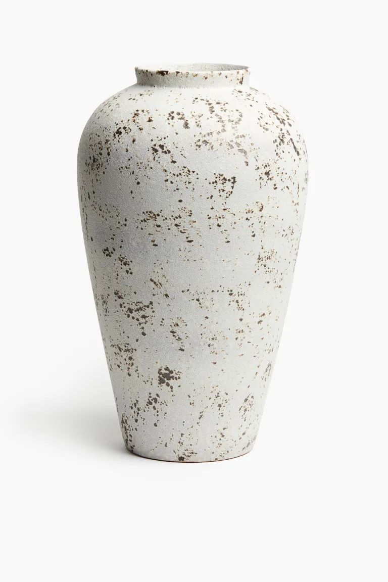 Large Terracotta Vase - Light beige/speckled - Home All | H&M US | H&M (US + CA)
