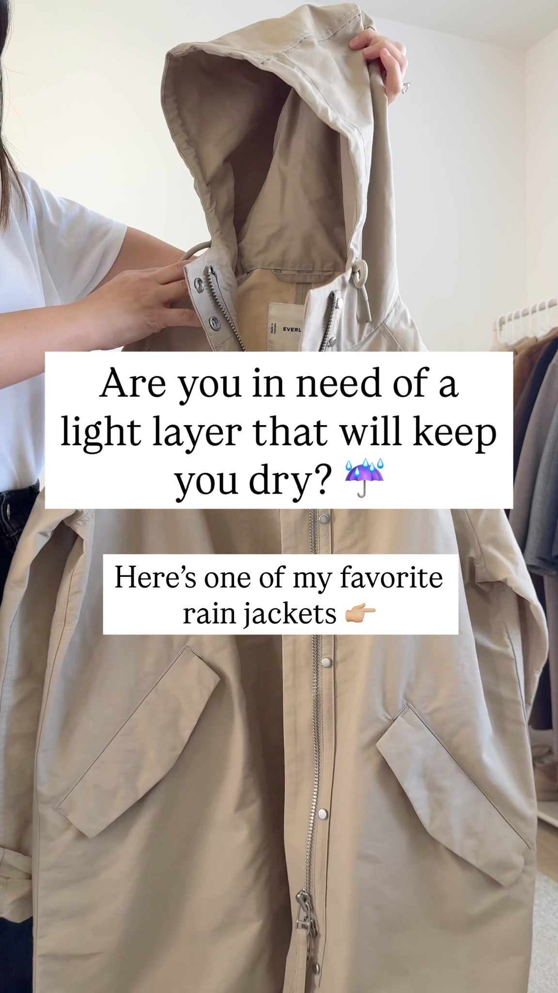 Waterproof rain jackets. How to style rain jackets. This Everlane Anorak is fantastic! Got this last year for the rainy season in California. It's thin, not lined, but I like how elevated this style is. Color is nearly sold out, but they came out with black and green this year. Wearing size xs

Look 1
Everlane Anorak xs
Everlane tee
Everlane cashmere sweater xs
Madewell 90's jeans 25, cut hems
Converse High Tops 5
Mansur Gavriel tote
YSL sunglasses

Look 2
Everlane Anorak xs
Old Navy pullover small
Amazon leggings xs
Amazon socks
New Balance 1906R sneakers 6 womens
Fine Art hat (old)
Mansur Gavriel tote


#LTKPetite #LTKSeasonal #LTKStyleTip