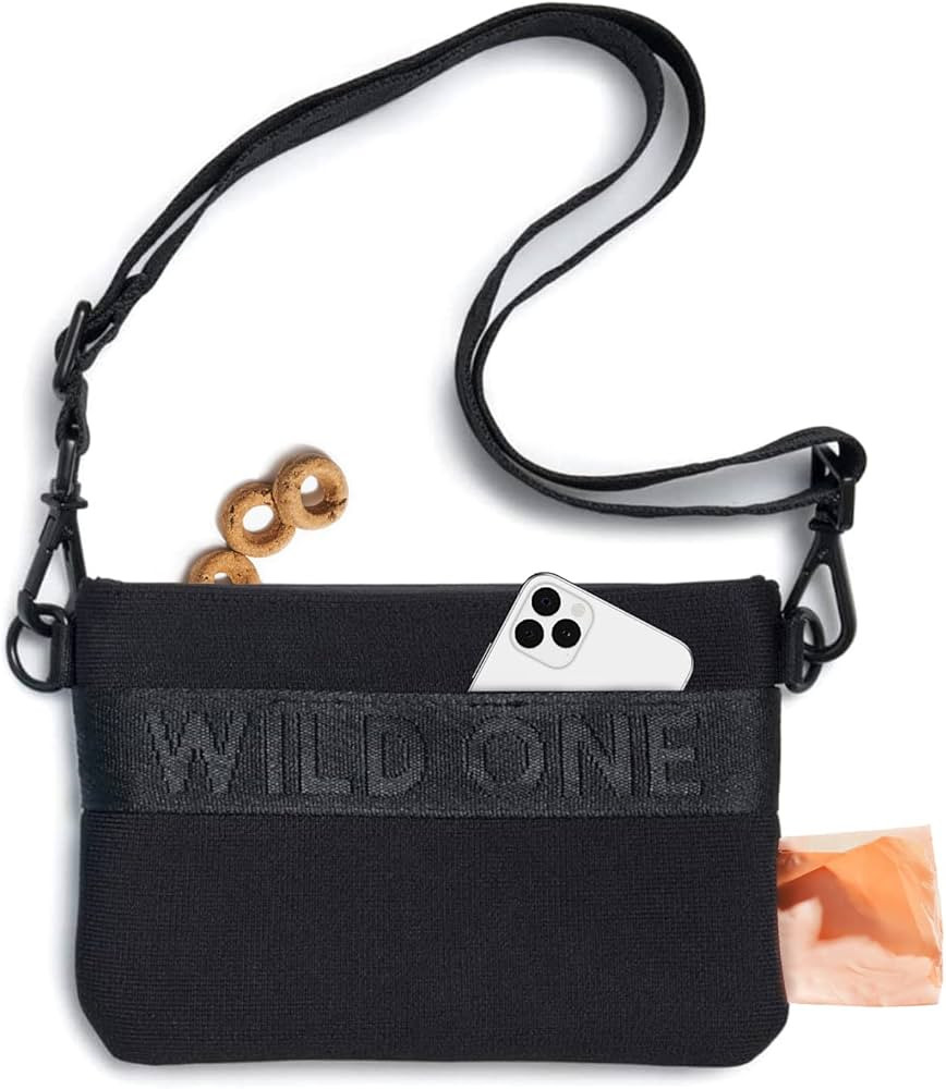 Wild One, Black Treat Pouch, Fanny Pack, Cross-Body Bag, wear Two Ways, Made from Recycled Knit, Poo | Amazon (US)
