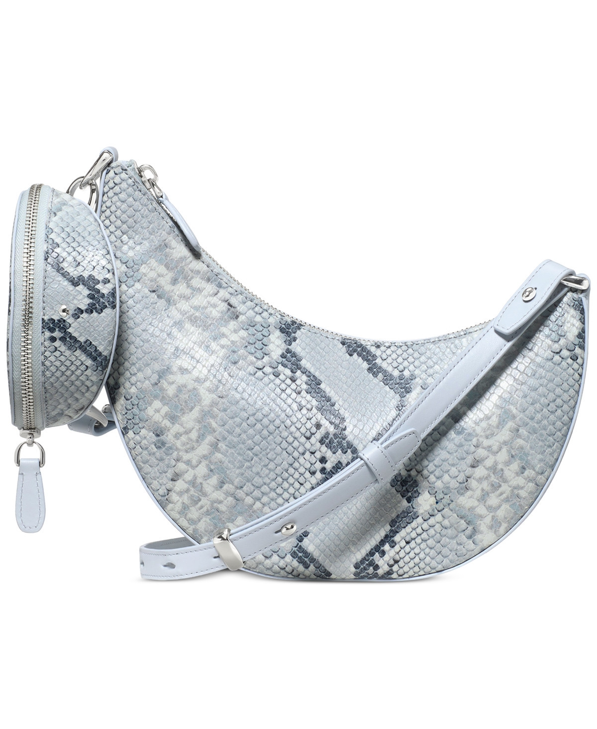 kate spade new york Leather Duo Embossed Small Crossbody Bag - Pale Sapphire | Macy's