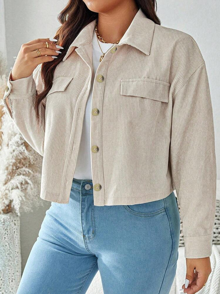 SHEIN LUNE Plus Size Fall Clothes Women Solid Color Minimalist Casual Long Sleeve Jacket Fall Jackets&Fall Women Clothes Winter Clothes Autumn | SHEIN