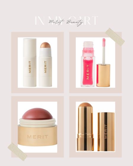 Merit bronzer, Merit blush, Merit highlighter, Merit lip oil 🩷 

#LTKunder100 #LTKbeauty #LTKFind