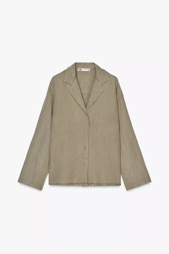 ZW COLLECTION 100% LINEN SHIRT | Zara US
