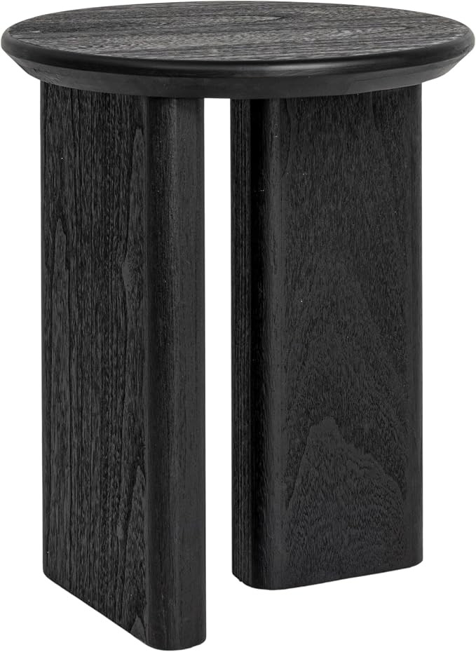 Creative Co-Op Asymmetrical Firwood Round End Table, Black | Amazon (US)