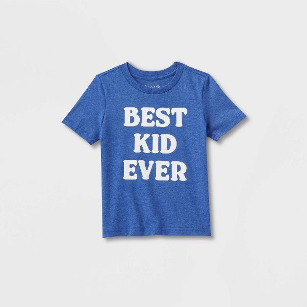 Toddler Best Kid Ever Short Sleeve Graphic T-Shirt - Heathered Blue | Target