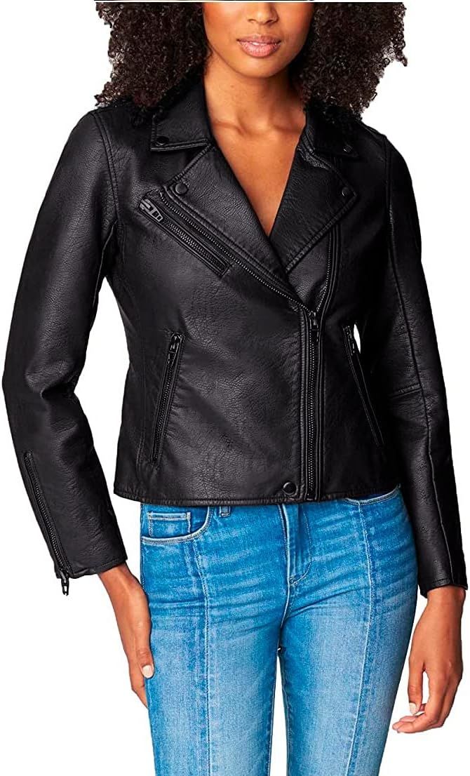 [BLANKNYC] Womens Luxury Clothing Semi Fitted Vegan Leather Motorcycle Jacket | Amazon (US)