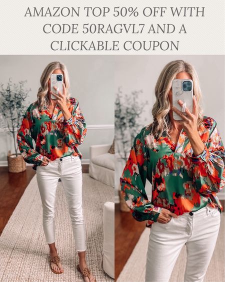 🎉 Amazon silky top 50% off with code 50RAGVL7 plus clickable coupon taking it down to $10. Copy and paste code above into Amazon promo code section. 

#LTKsalealert #LTKover40 #LTKworkwear