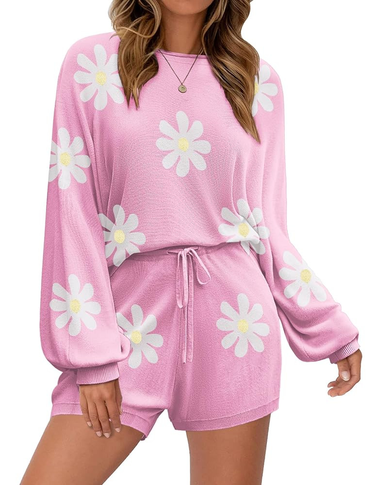 Ekouaer Knit Pajamas Set for Women Lounge Wear Sets Long Sleeve Sweatsuit Matching 2 Piece Outfit... | Amazon (US)