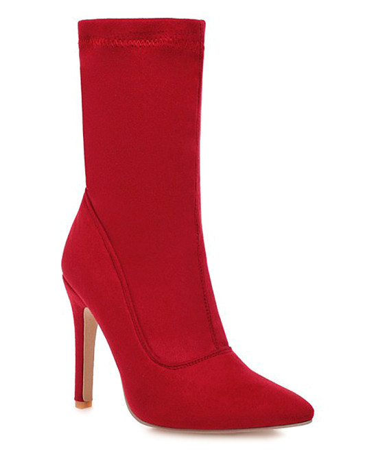 BUTITI Women's Casual boots red - Red Stiletto-Heel Boot - Women | Zulily