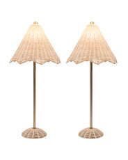 Set Of 2 Scalloped Rattan Table Lamps | Home | T.J.Maxx | TJ Maxx