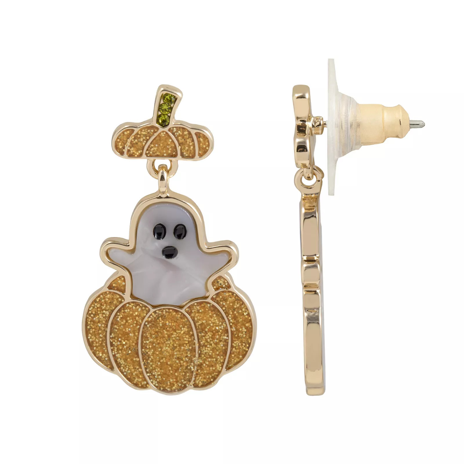 LC Lauren Conrad Gold-Tone Peek-A-Boo Pumpkin Ghost Drop Earrings, Women's, Multi | Kohl's