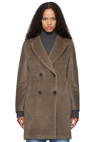 Taupe Roseto Faux-Fur Coat | SSENSE