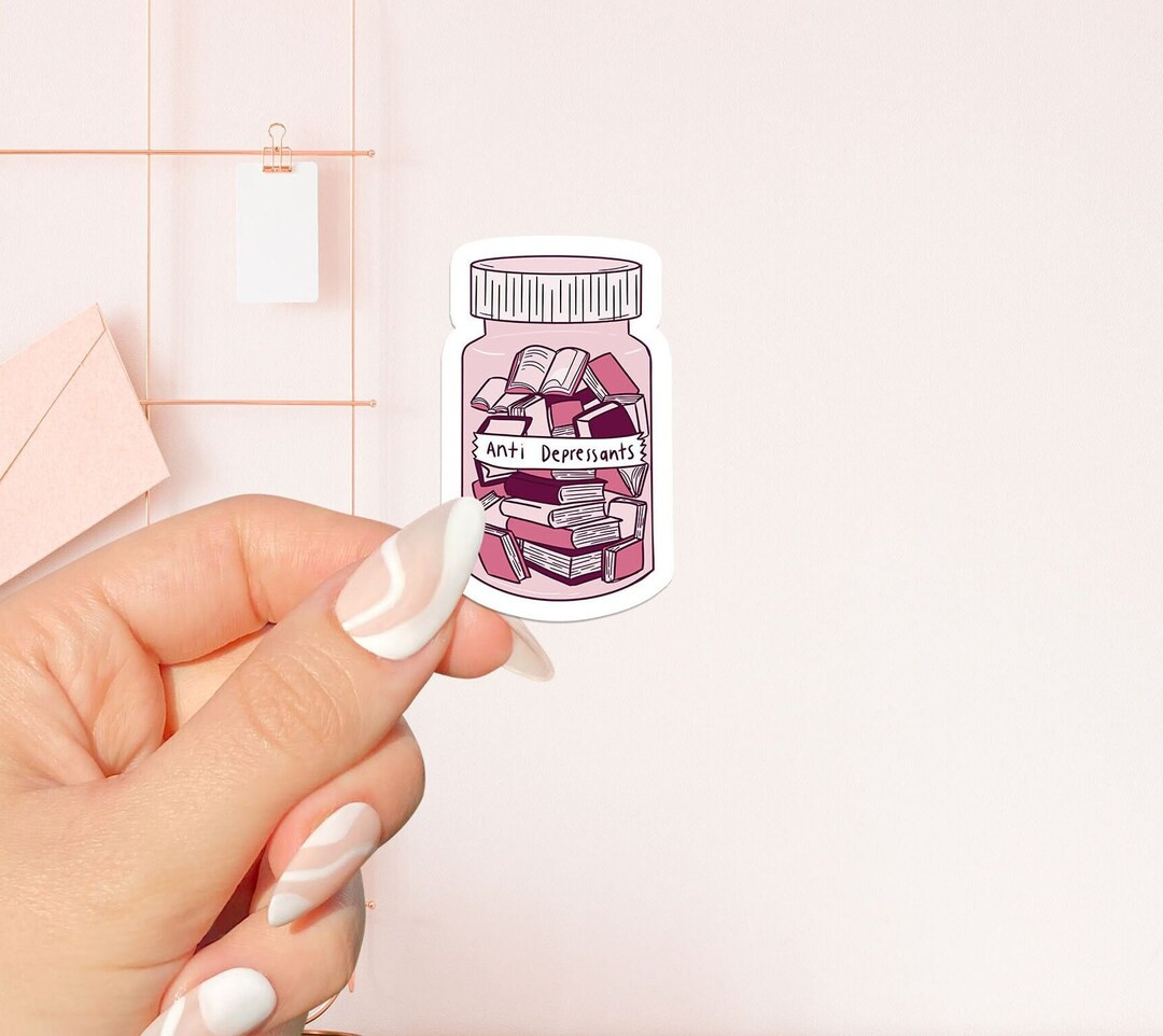 Anti Depressants Sticker Bookish Sticker Book Lover Gift - Etsy | Etsy (US)