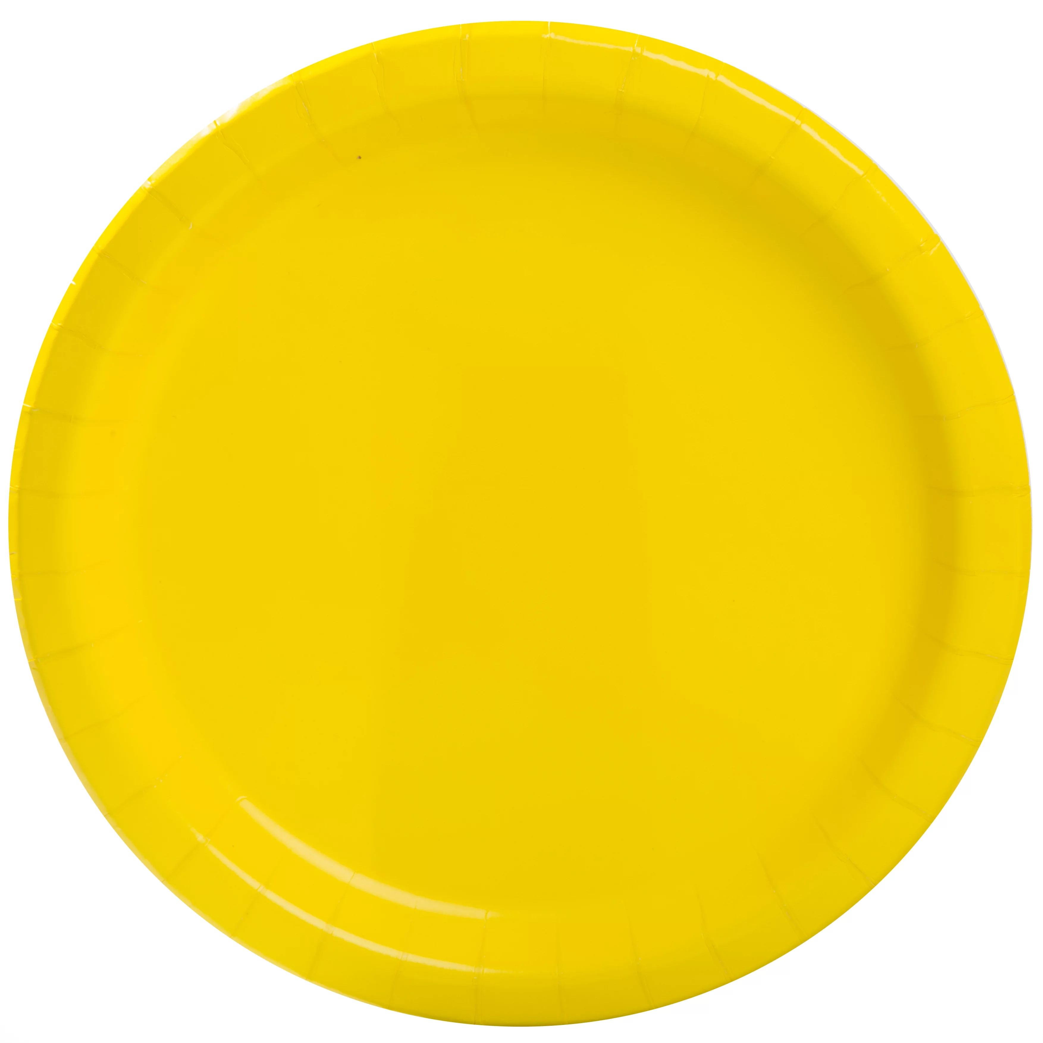 Way To Celebrate Paper Party Plates, Neon Yellow, 9in, 20ct - Walmart.com | Walmart (US)