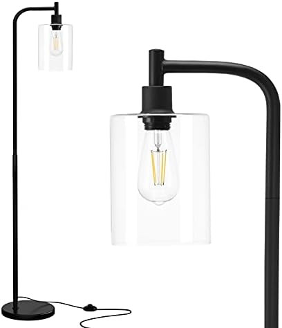 addlon LED Floor Lamp, with Hanging Glass Lamp Shade and LED Bulb for Bedroom and Living Room, Mo... | Amazon (US)