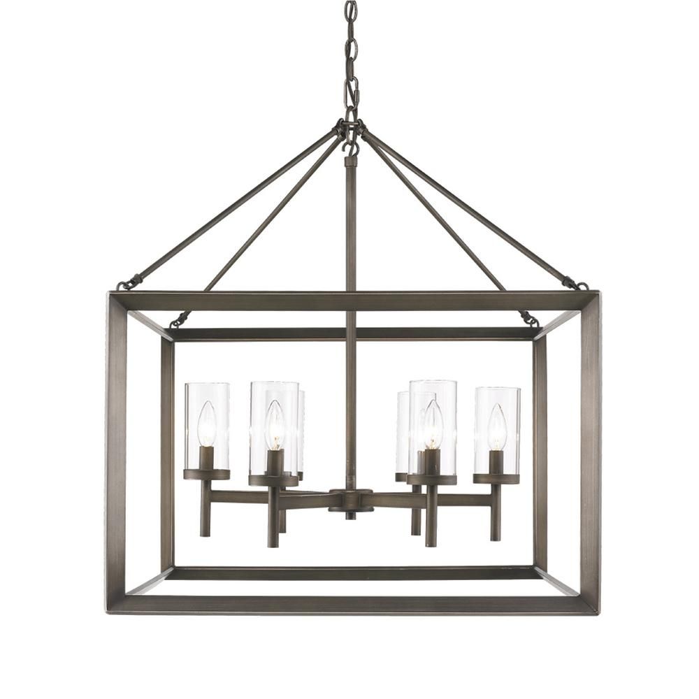 Smyth Collection 6-Light Gunmetal Bronze Chandelier | The Home Depot