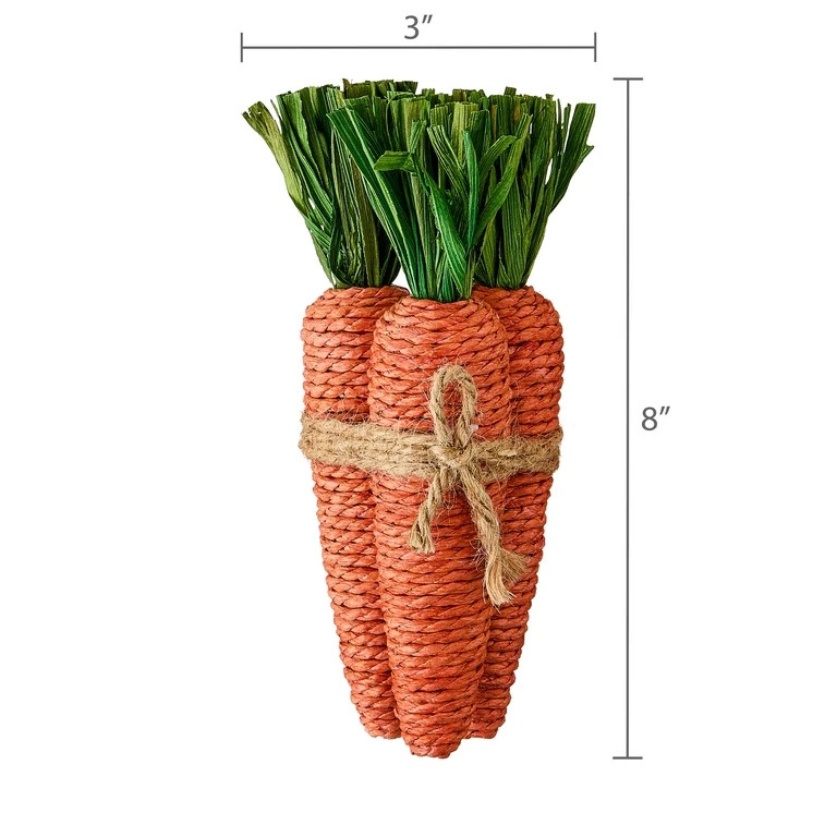 Paper Carrots Bundle Tabletop Decoration, Orange and Green, 8", Easter by Way To Celebrate | Walmart (US)
