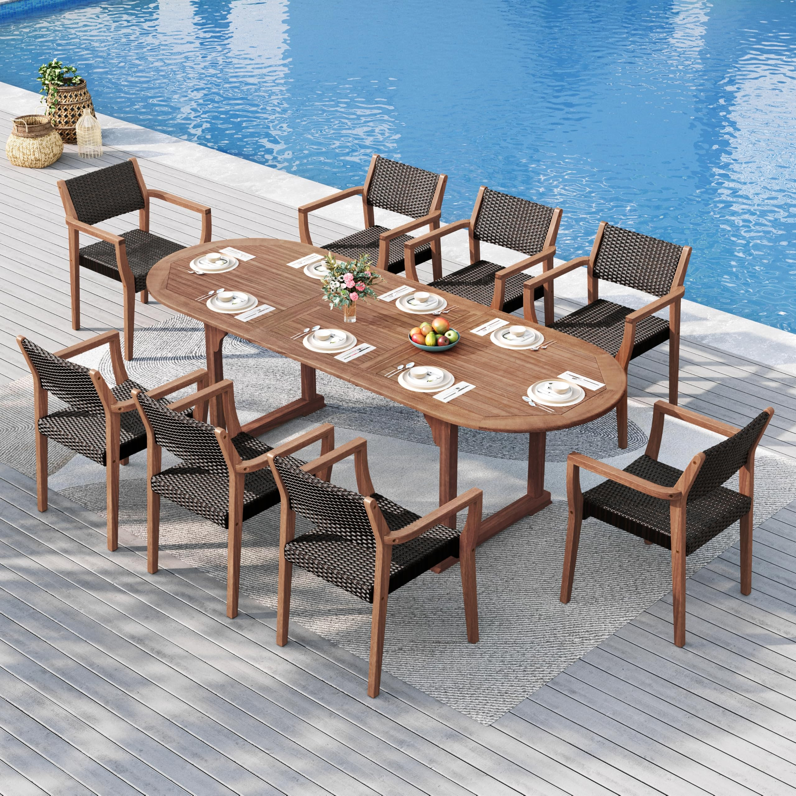 Sophia & William Patio Outdoor Table and Chairs Set, Patio Dining Sets for 8, 9 Pieces Patio Tabl... | Amazon (US)