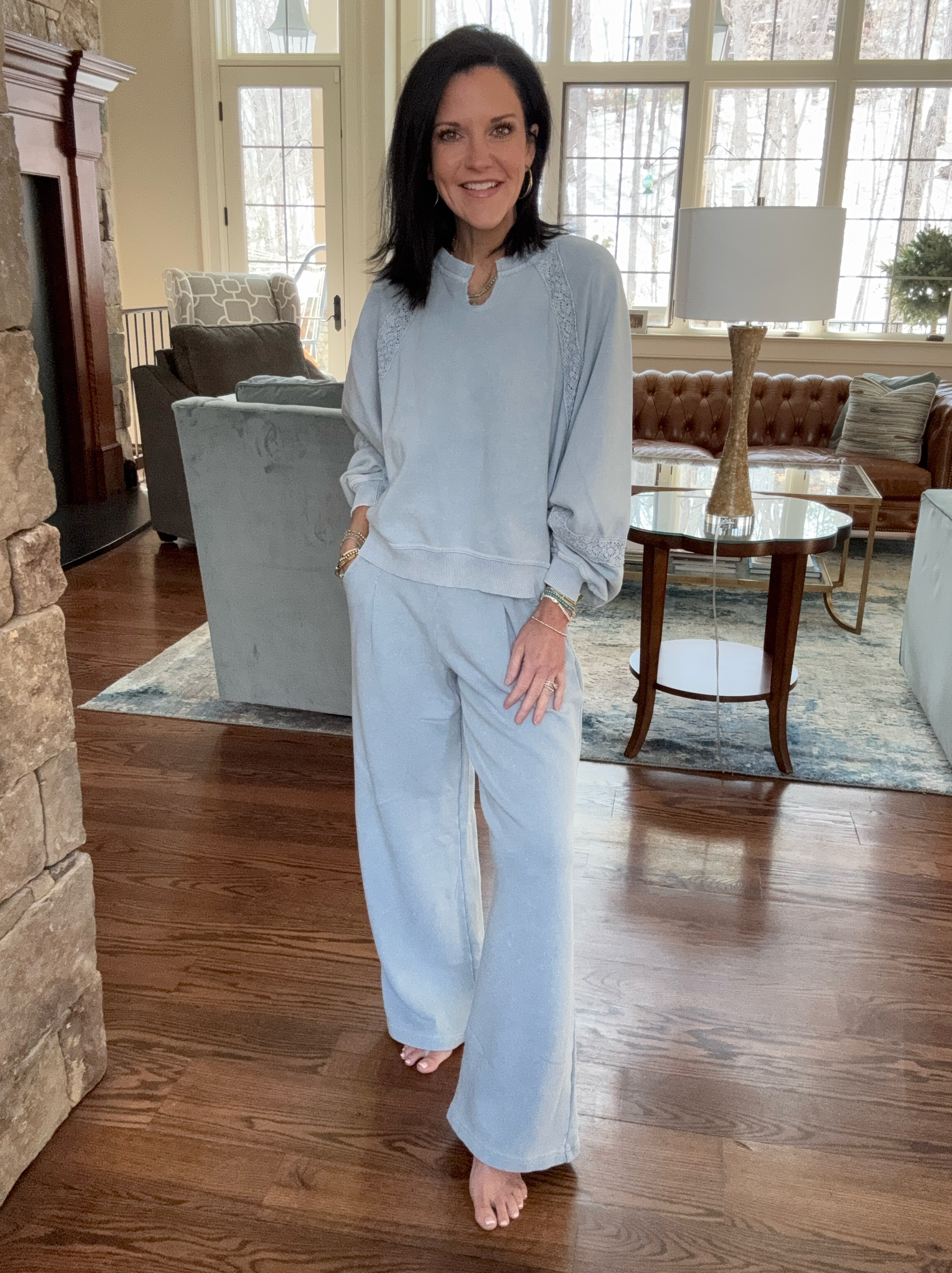 Major Aerie Haul and I’m ready  for some warmer weather!  These mix and match pieces are amazing!  They are a washed fabric in a beautiful cloud wash color!! Obsessed! 
XS in everything except turtleneck (small) and XS Short in the pants 

#LTKPetite #LTKActive #LTKStyleTip