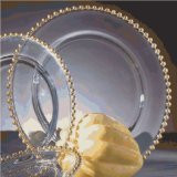 13' Gold Beaded Glass Charger Plate by P.O.C. Supplies | Amazon (US)