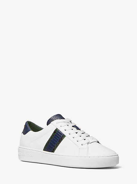 Irving Leather and Embossed Stripe Sneaker | Michael Kors US