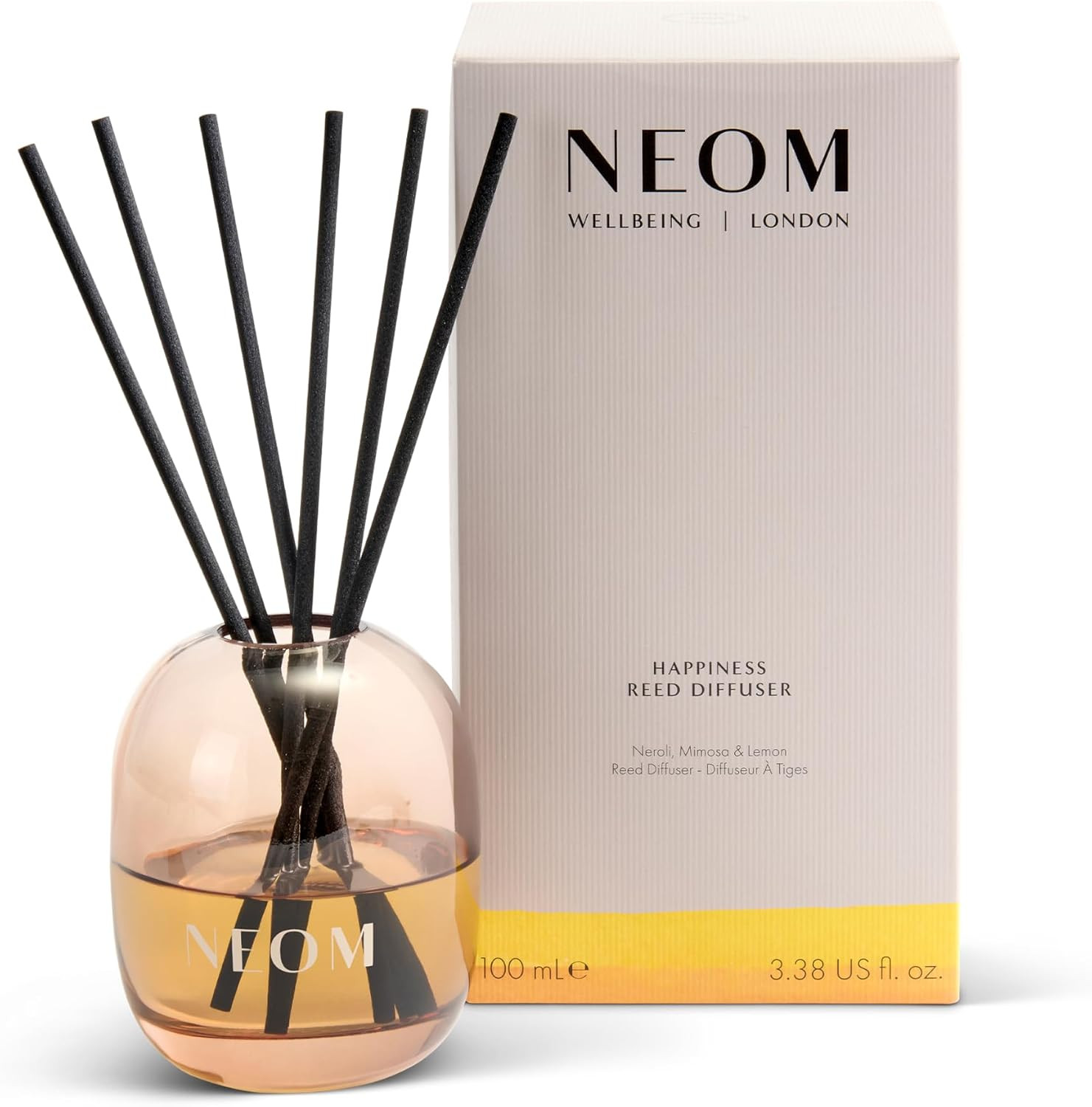 NEOM Happiness Reed Diffuser, Neroli, Mimosa & Lemon, 100ml | Amazon (UK)