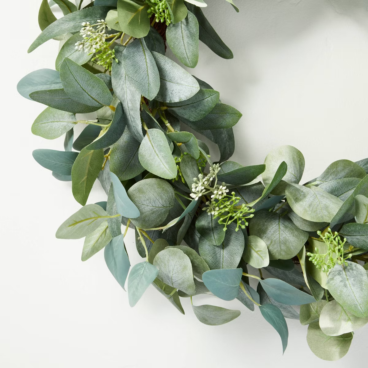 24" Faux Mixed Eucalyptus Wreath - Hearth & Hand™ with Magnolia: Indoor/Outdoor, Unlit, Wall De... | Target