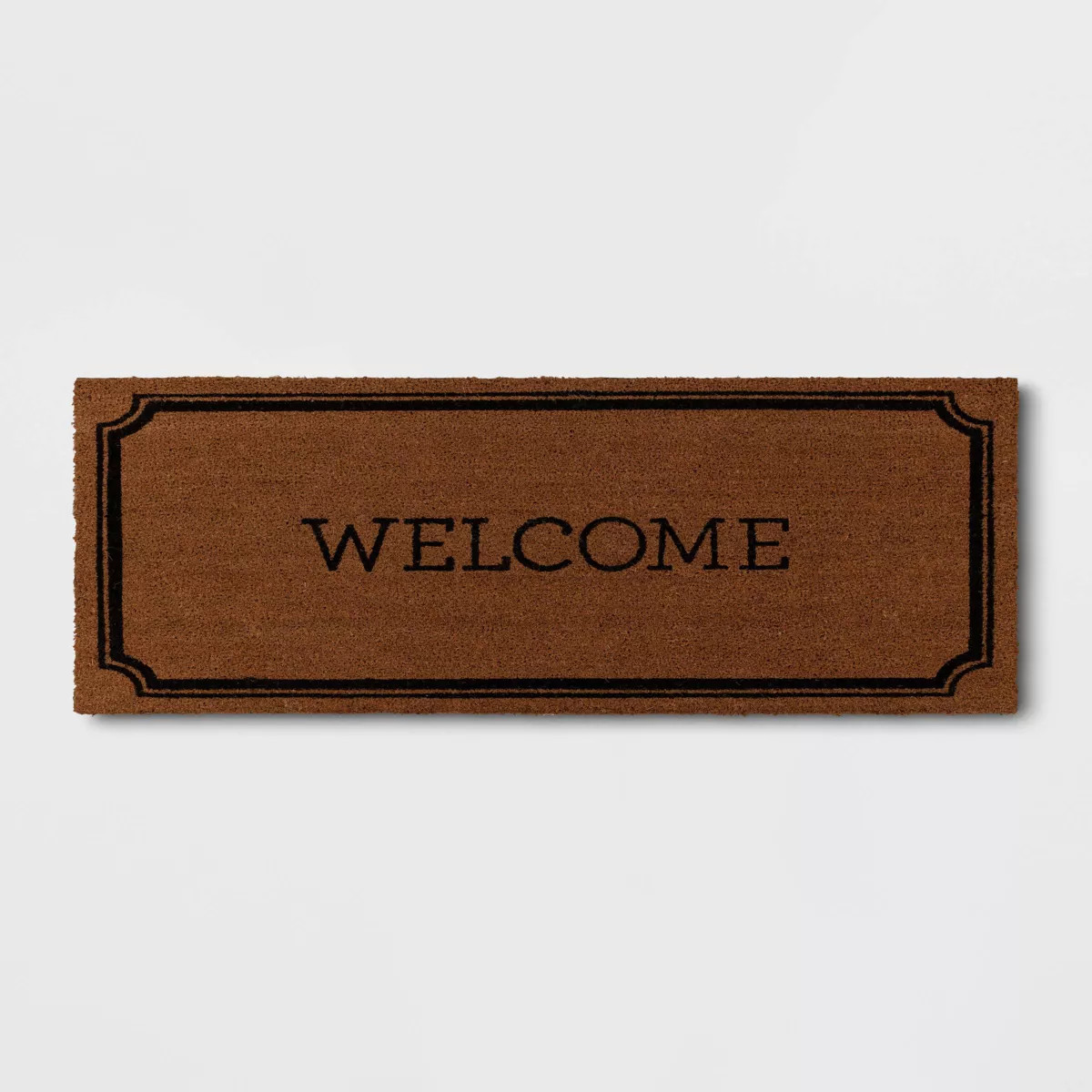 1'10"x3'11" Welcome Estate Doormat - Threshold™: Outdoor Coir Door Mat, Medium Pile, Black, Rec... | Target